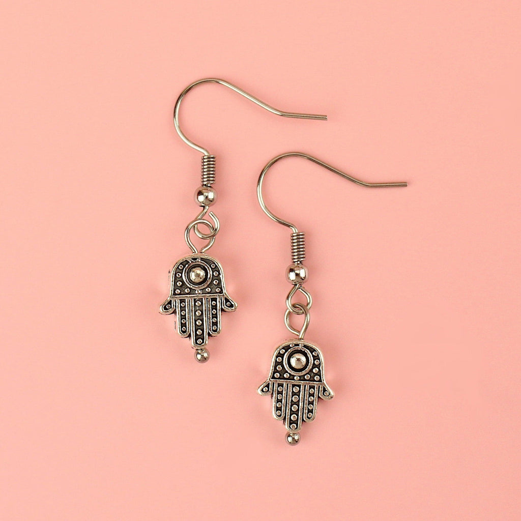 Hamsa Hand Charms  on Stainless Steel earwires