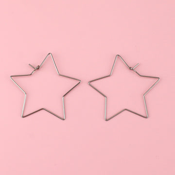 Cut out star shaped hoop earrings