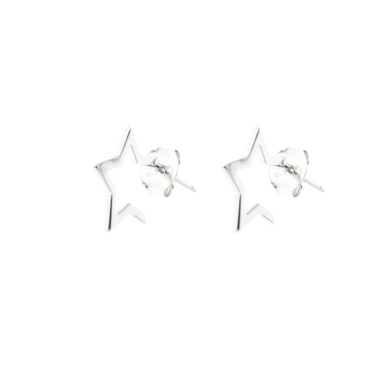 Star Outline Earrings (Sterling Silver) Sour Cherry