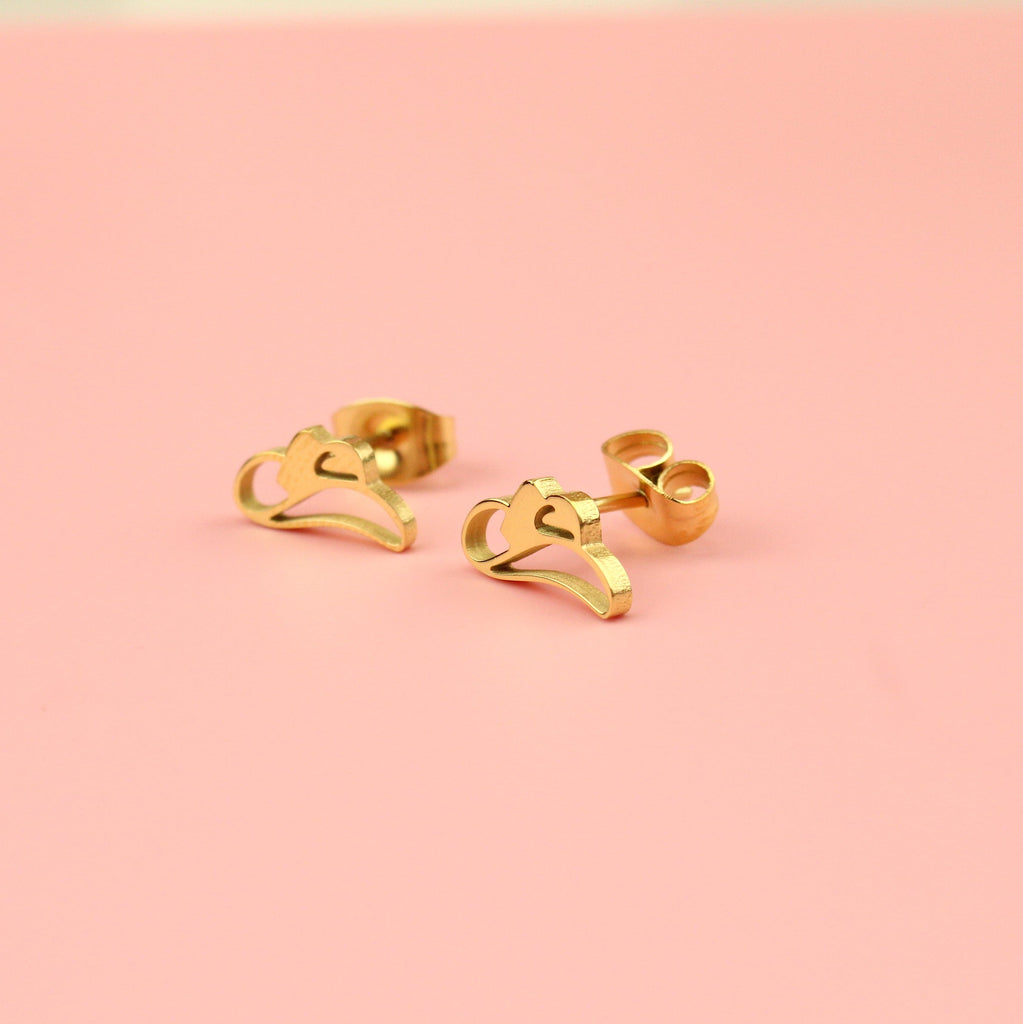 Gold plated stainless steel cut out cowboy hat-shaped studs