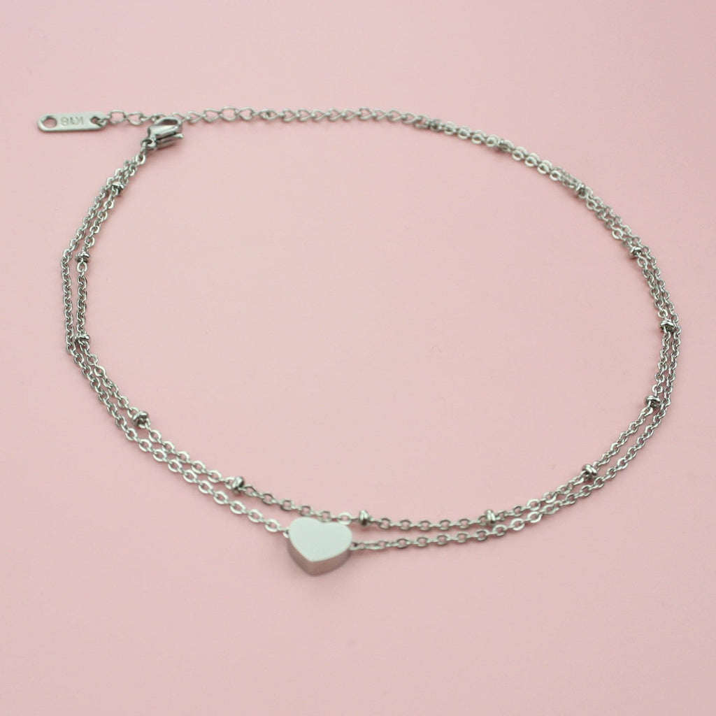 Stainless Steel bracelet with a heart shaped charm