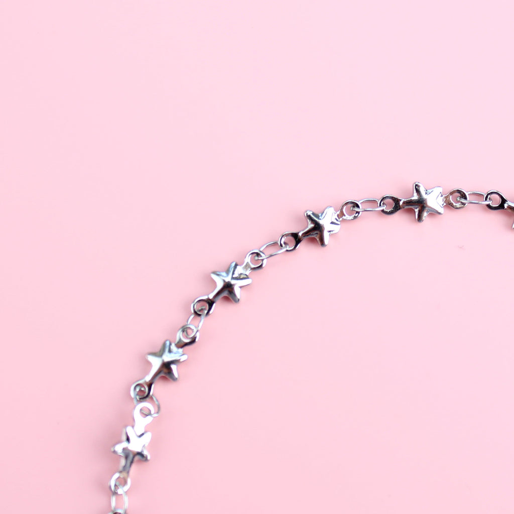 Anklet crafted from stainless steel stars