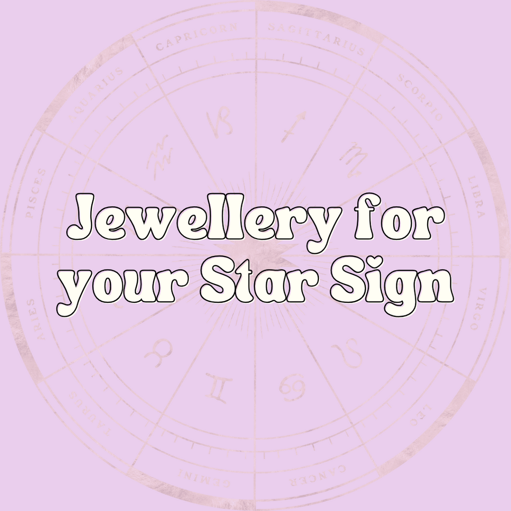 A canva image saying 'gifts for each star sign' on a purple background