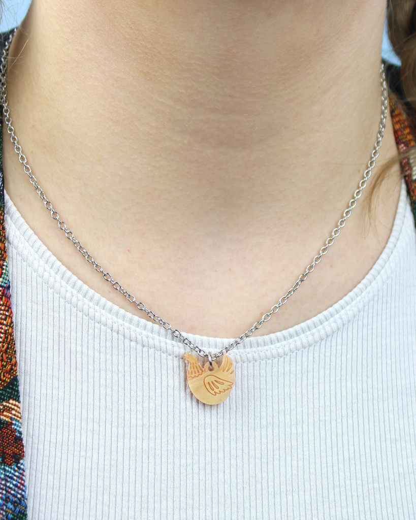 U OK Hen? Chicken Necklace - Sour Cherry