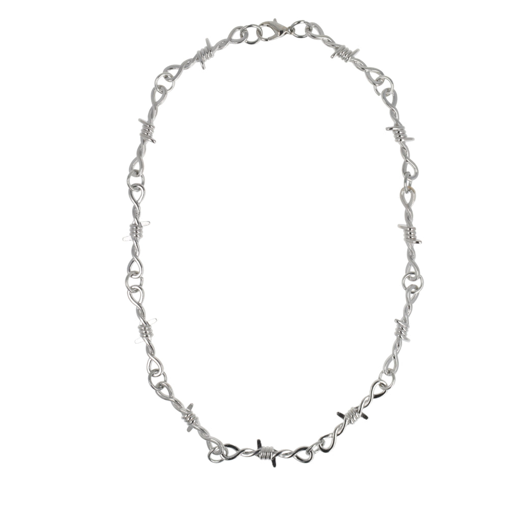 16 Inch Thin Barbed Wire Necklace - Sour Cherry
