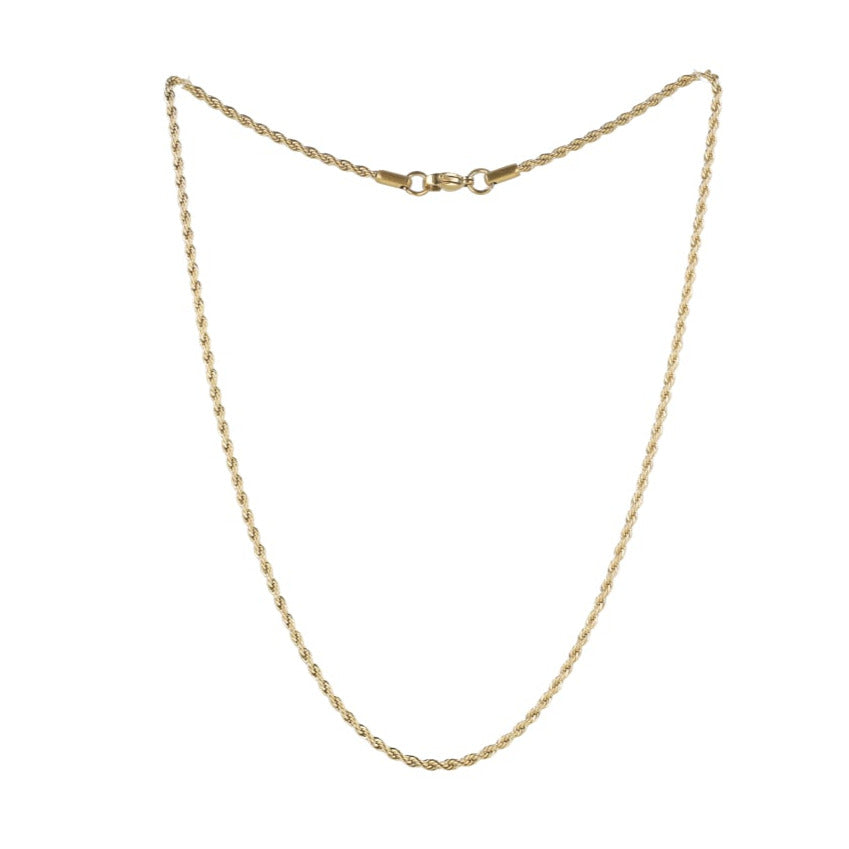 17 Inch Rope Chain Necklace (Gold Plated ) - Sour Cherry
