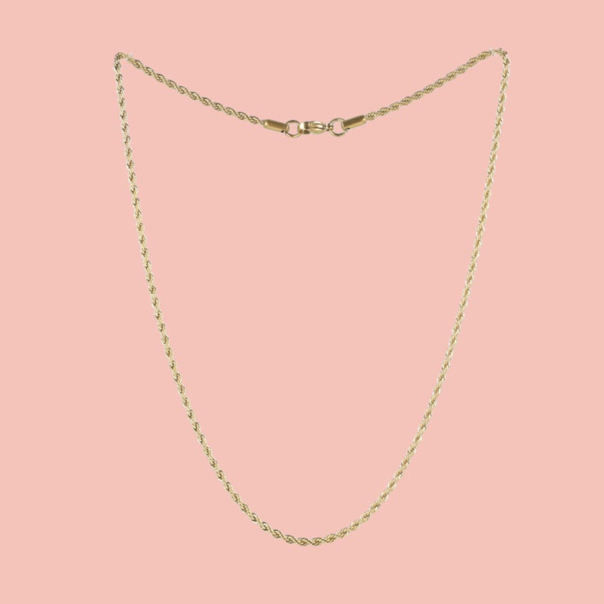 17 Inch Rope Chain Necklace (Gold Plated ) - Sour Cherry