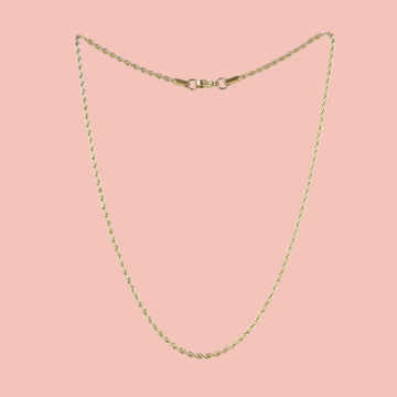 17 Inch Rope Chain Necklace (Gold Plated ) - Sour Cherry