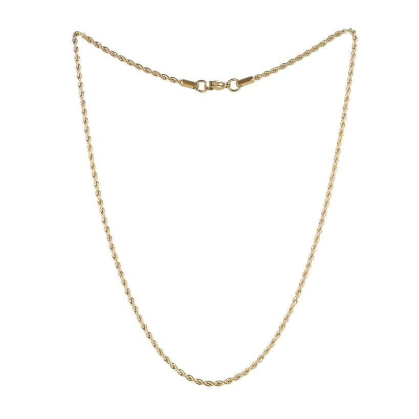 17 Inch Rope Chain Necklace (Gold Plated ) - Sour Cherry