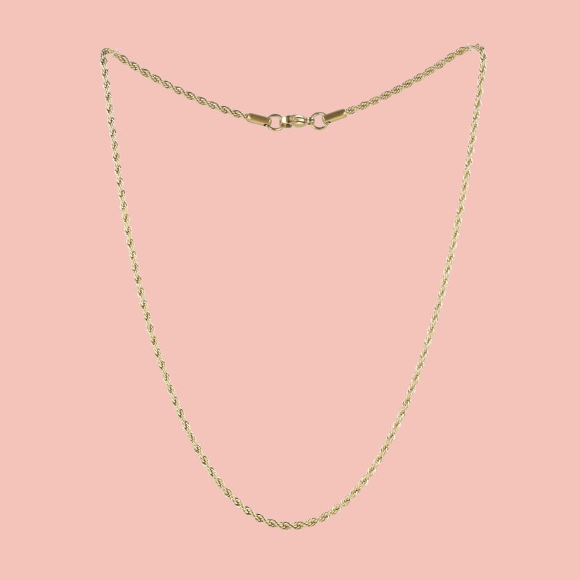 17 Inch Rope Chain Necklace (Gold Plated ) - Sour Cherry