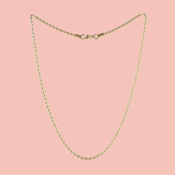 17 Inch Rope Chain Necklace (Gold Plated ) - Sour Cherry