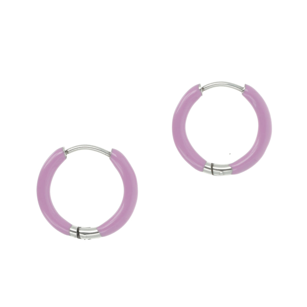 17mm Lilac Hoop Earrings - Sour Cherry