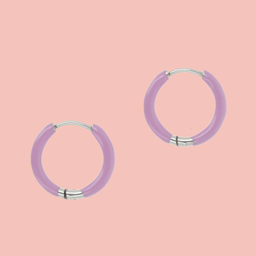 17mm Lilac Hoop Earrings - Sour Cherry