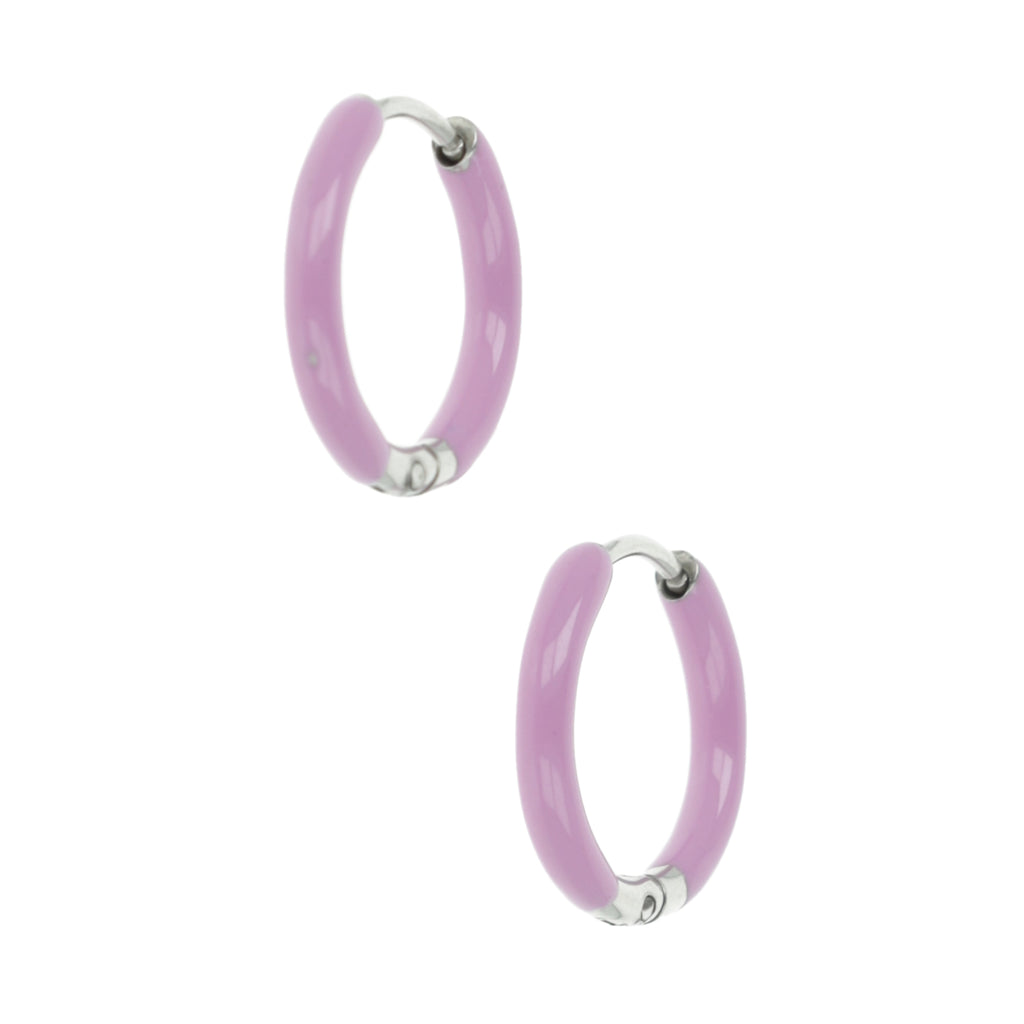 17mm Lilac Hoop Earrings - Sour Cherry