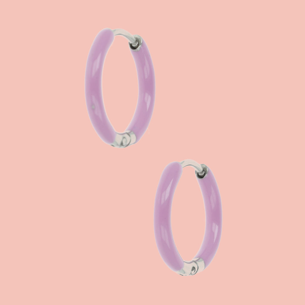 17mm Lilac Hoop Earrings - Sour Cherry