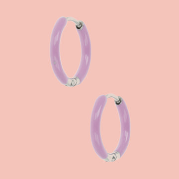 17mm Lilac Hoop Earrings - Sour Cherry