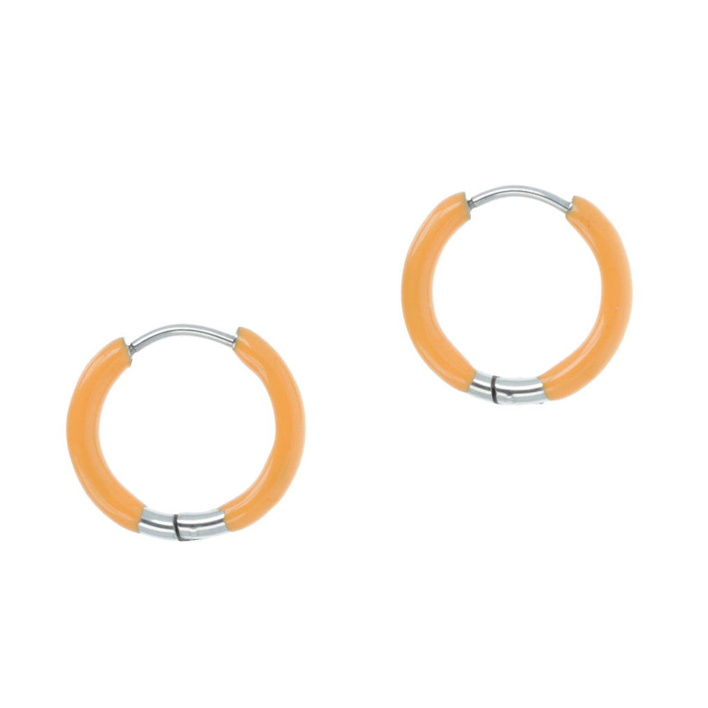 17mm Orange Hoop Earrings - Sour Cherry