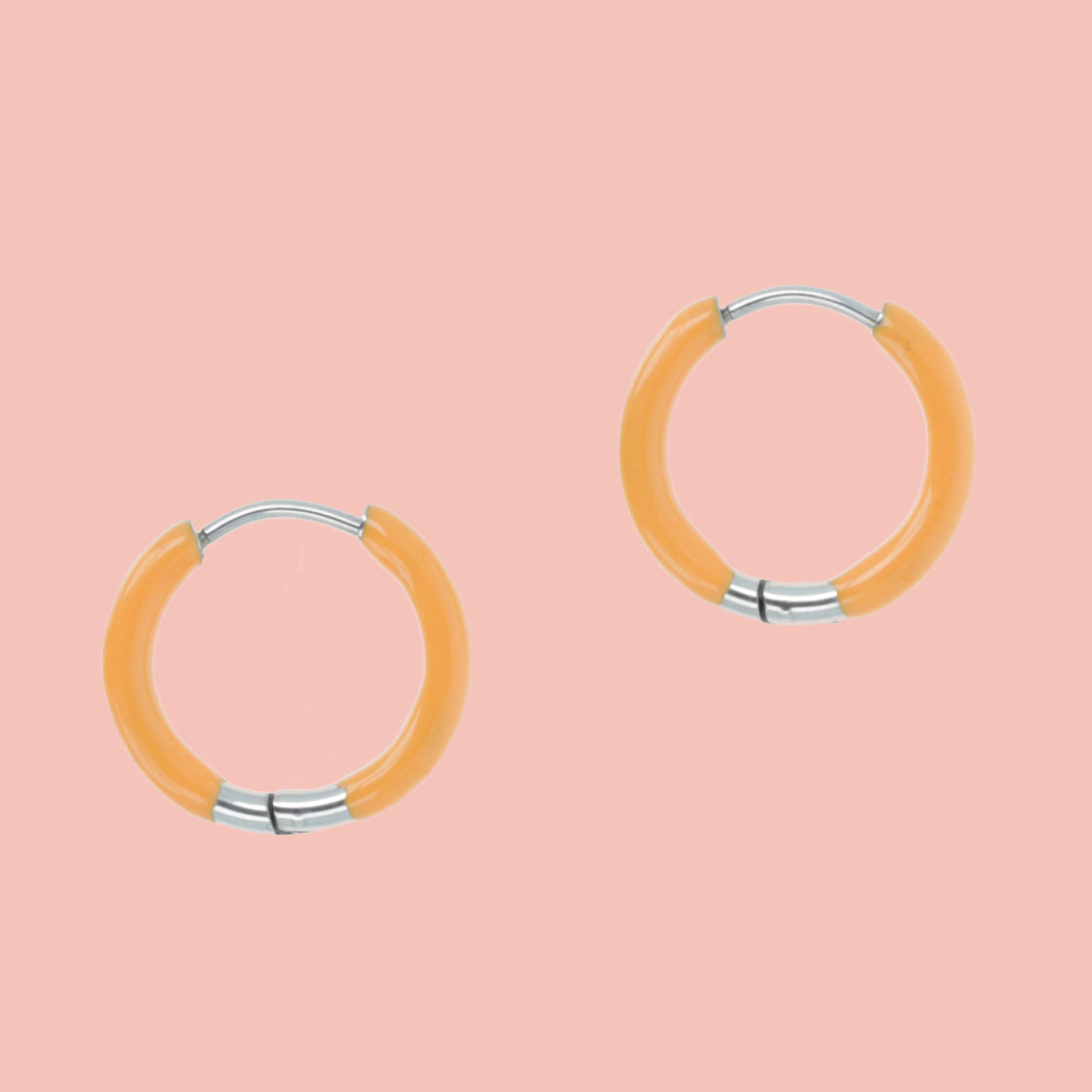 17mm Orange Hoop Earrings - Sour Cherry