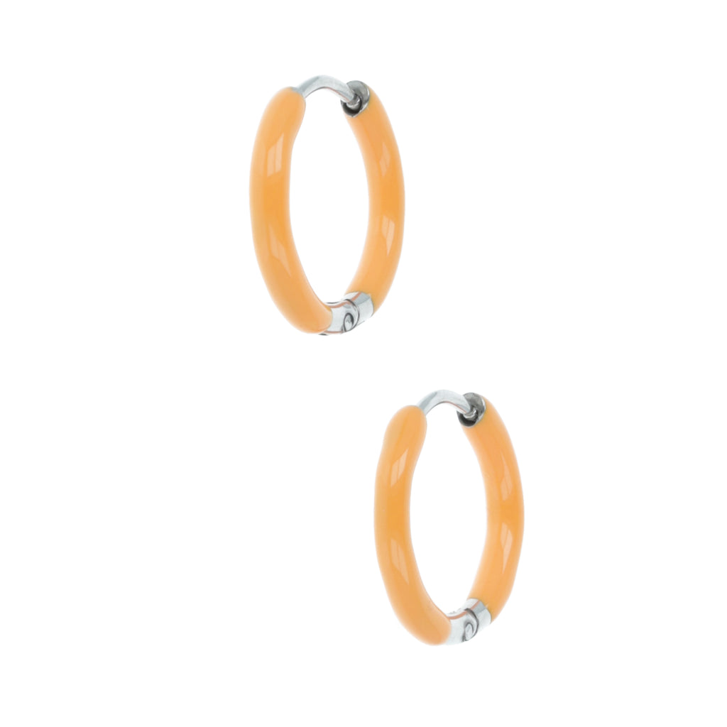 17mm Orange Hoop Earrings - Sour Cherry