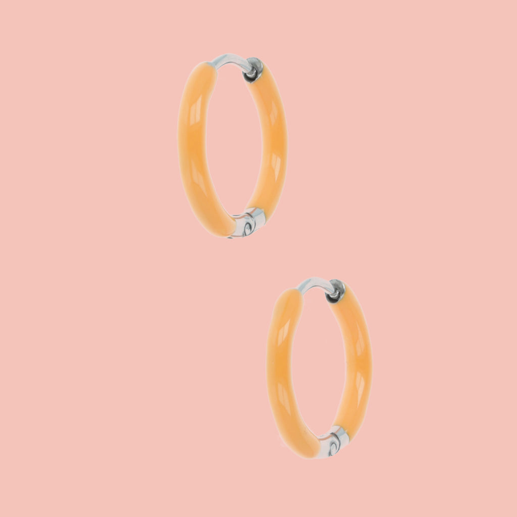 17mm Orange Hoop Earrings - Sour Cherry
