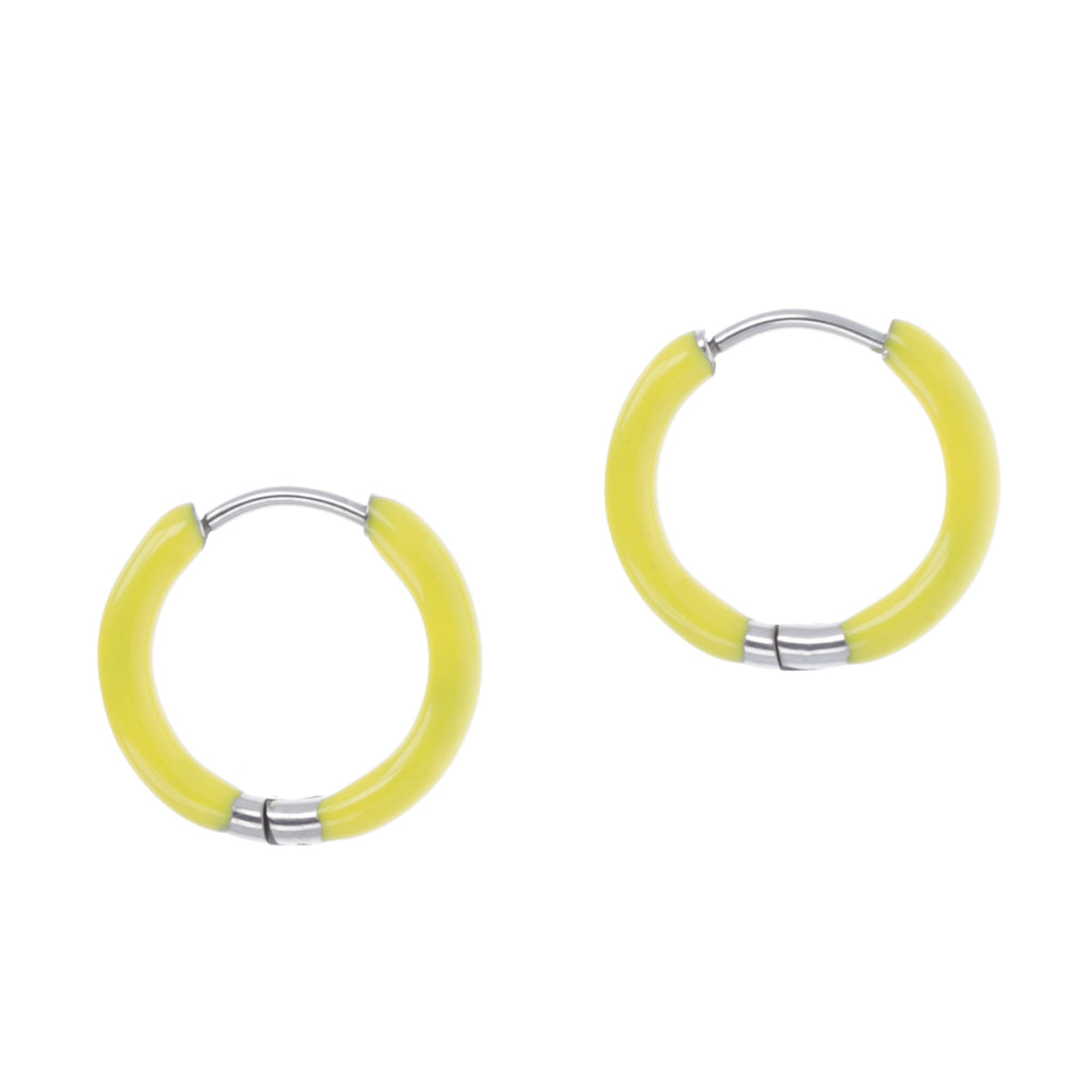 17mm Yellow Hoop Earrings - Sour Cherry