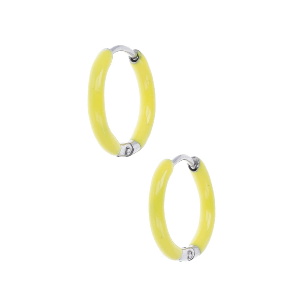 17mm Yellow Hoop Earrings - Sour Cherry