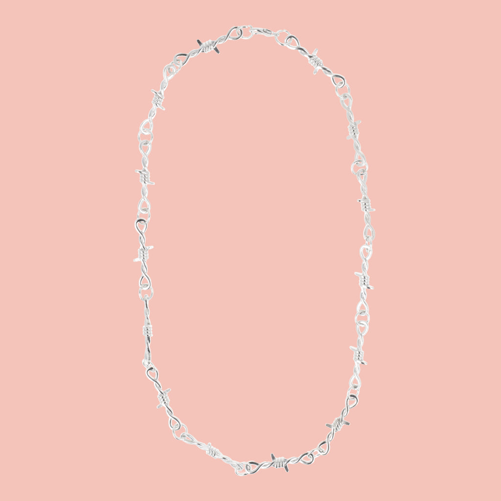 20 Inch Thin Barbed Wire Necklace - Sour Cherry