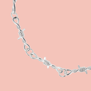 20 Inch Thin Barbed Wire Necklace - Sour Cherry