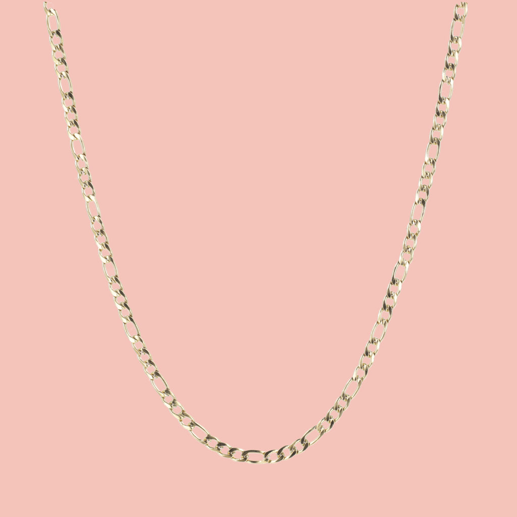 21 Inch Figaro Chain Necklace (Gold Plated) - Sour Cherry