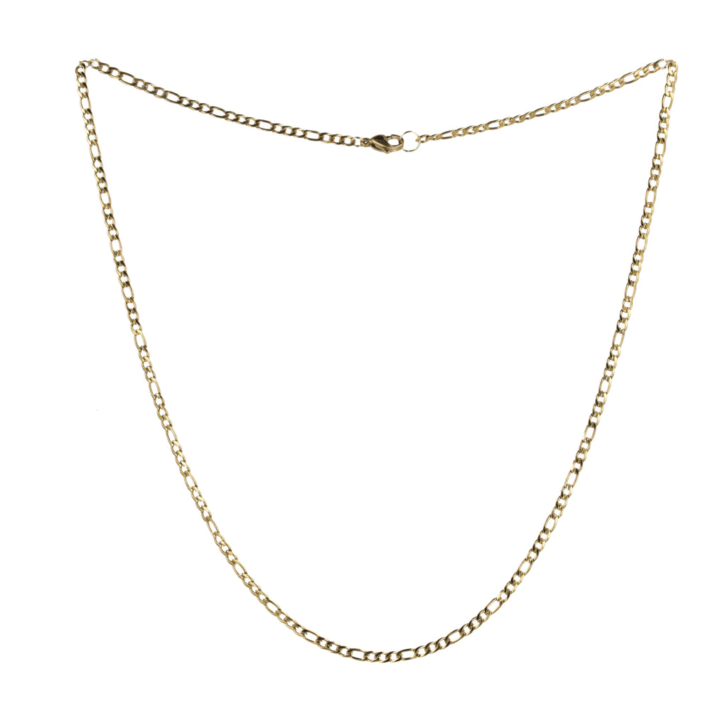 21 Inch Figaro Chain Necklace (Gold Plated) - Sour Cherry