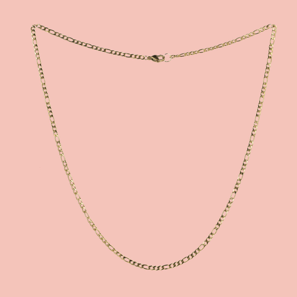 21 Inch Figaro Chain Necklace (Gold Plated) - Sour Cherry