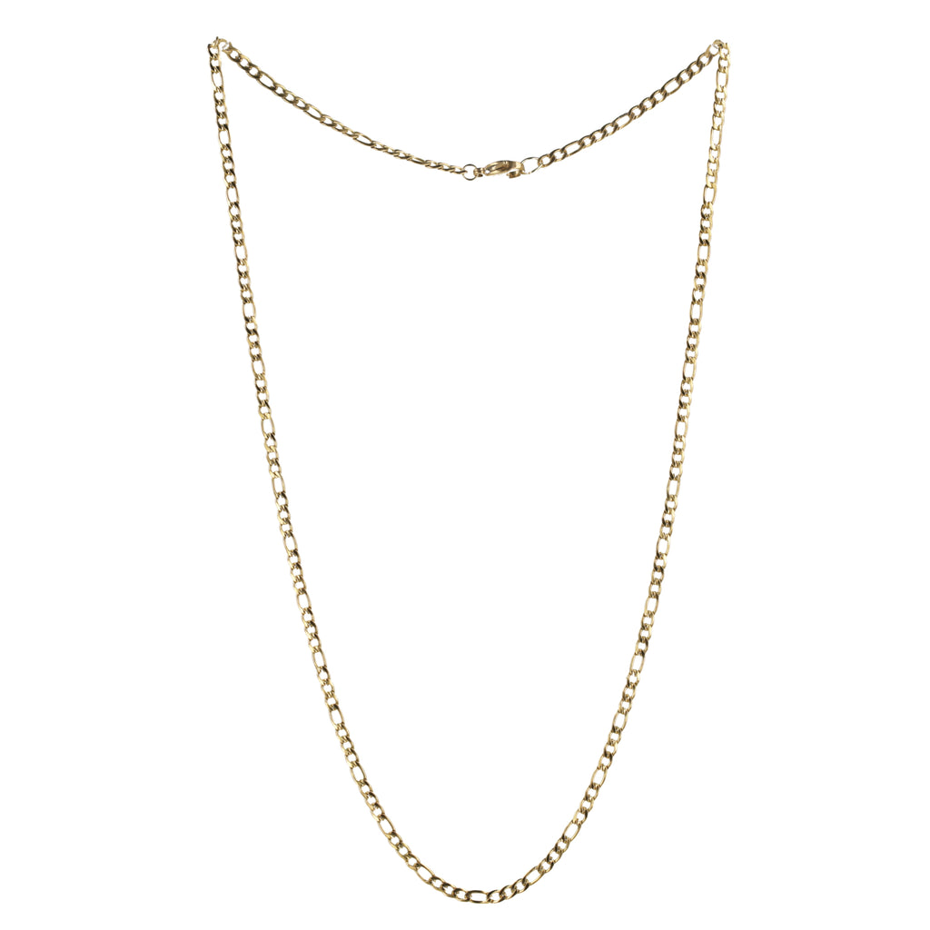 21 Inch Figaro Chain Necklace (Gold Plated) - Sour Cherry