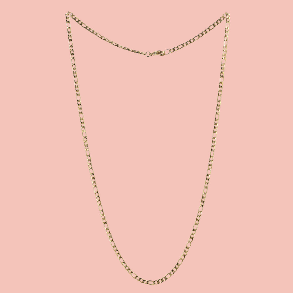 21 Inch Figaro Chain Necklace (Gold Plated) - Sour Cherry