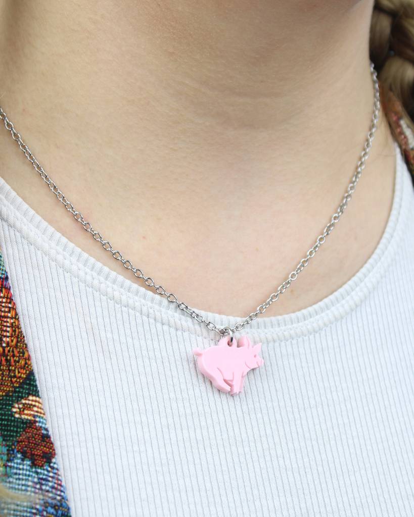 Piggy In The Middle Necklace - Sour Cherry
