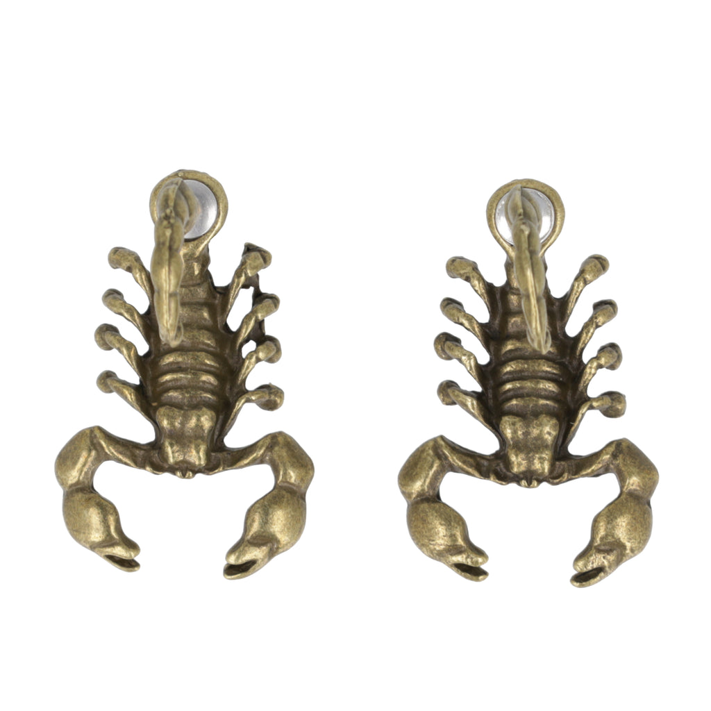 Scorpion 2 Piece Stud Earrings (Antique Gold Plated) - Sour Cherry