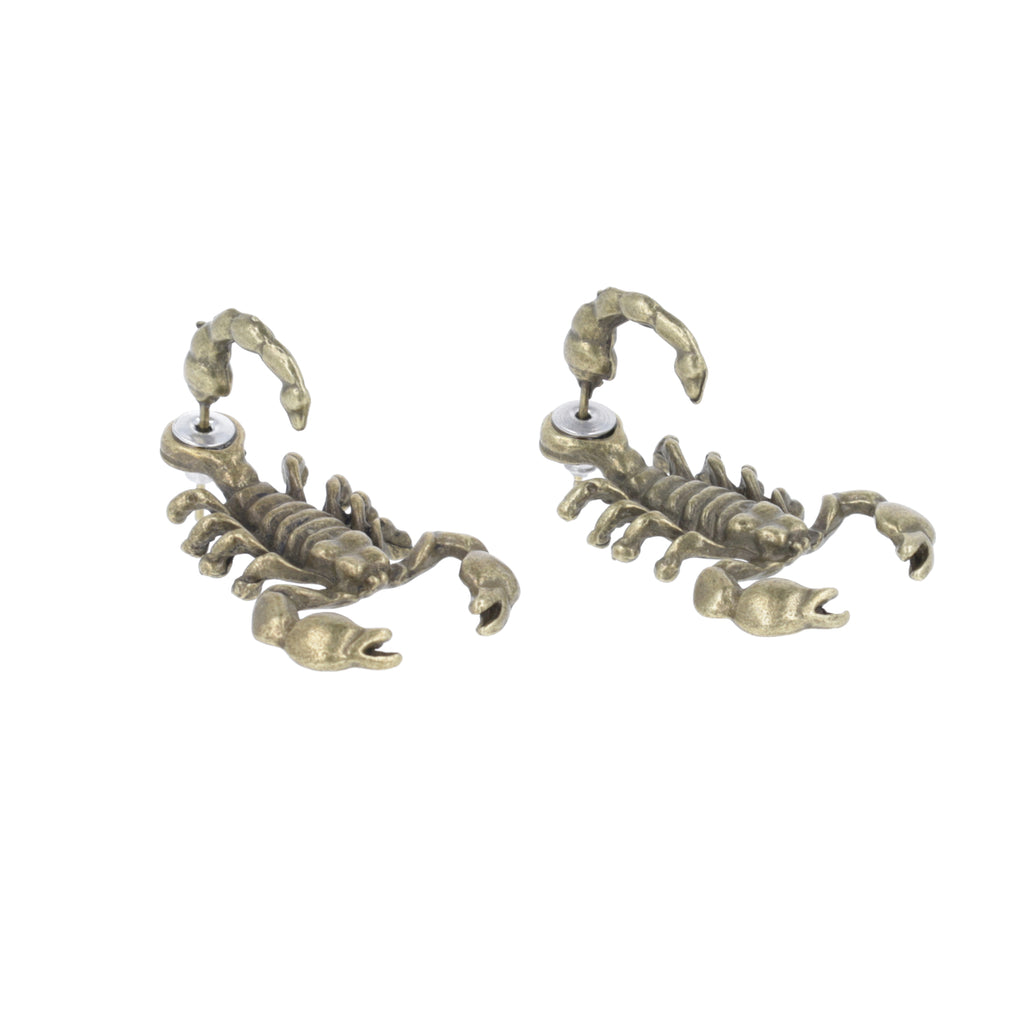 Scorpion 2 Piece Stud Earrings (Antique Gold Plated) - Sour Cherry