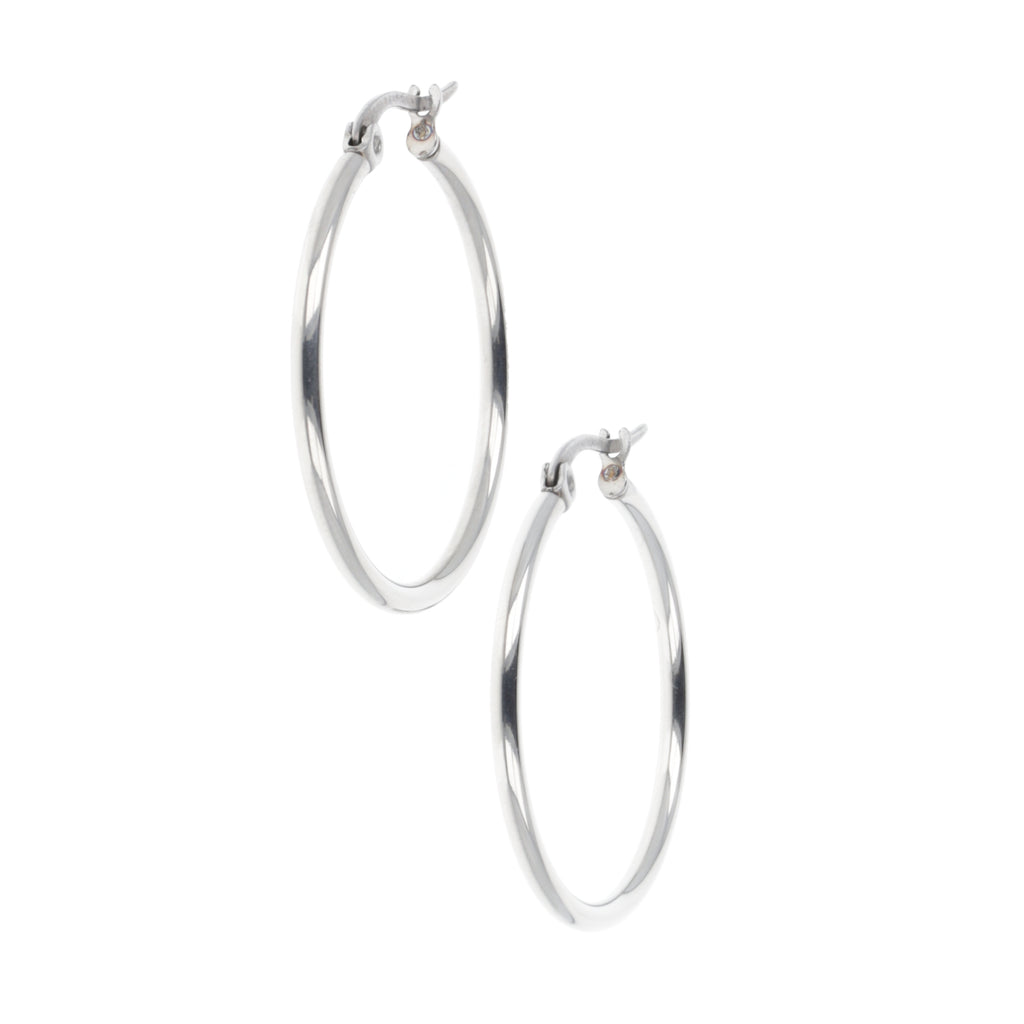 30mm Stainless Steel Hoop Earrings - Sour Cherry