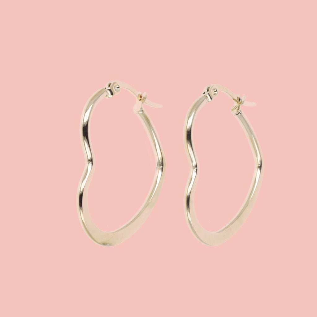 30mm Heart Hoop Earrings (Gold Plated) - Sour Cherry