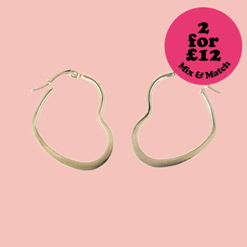 30mm Heart Hoop Earrings (Gold Plated) - Sour Cherry
