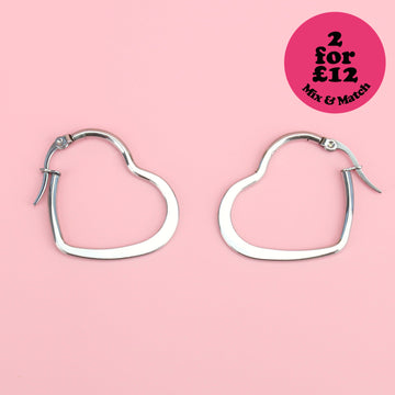 30mm Heart Hoops (Stainless Steel) - Sour Cherry