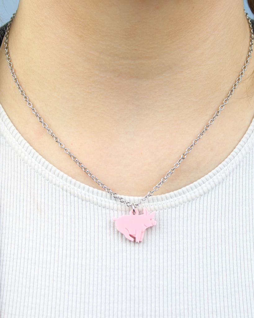 Piggy In The Middle Necklace - Sour Cherry