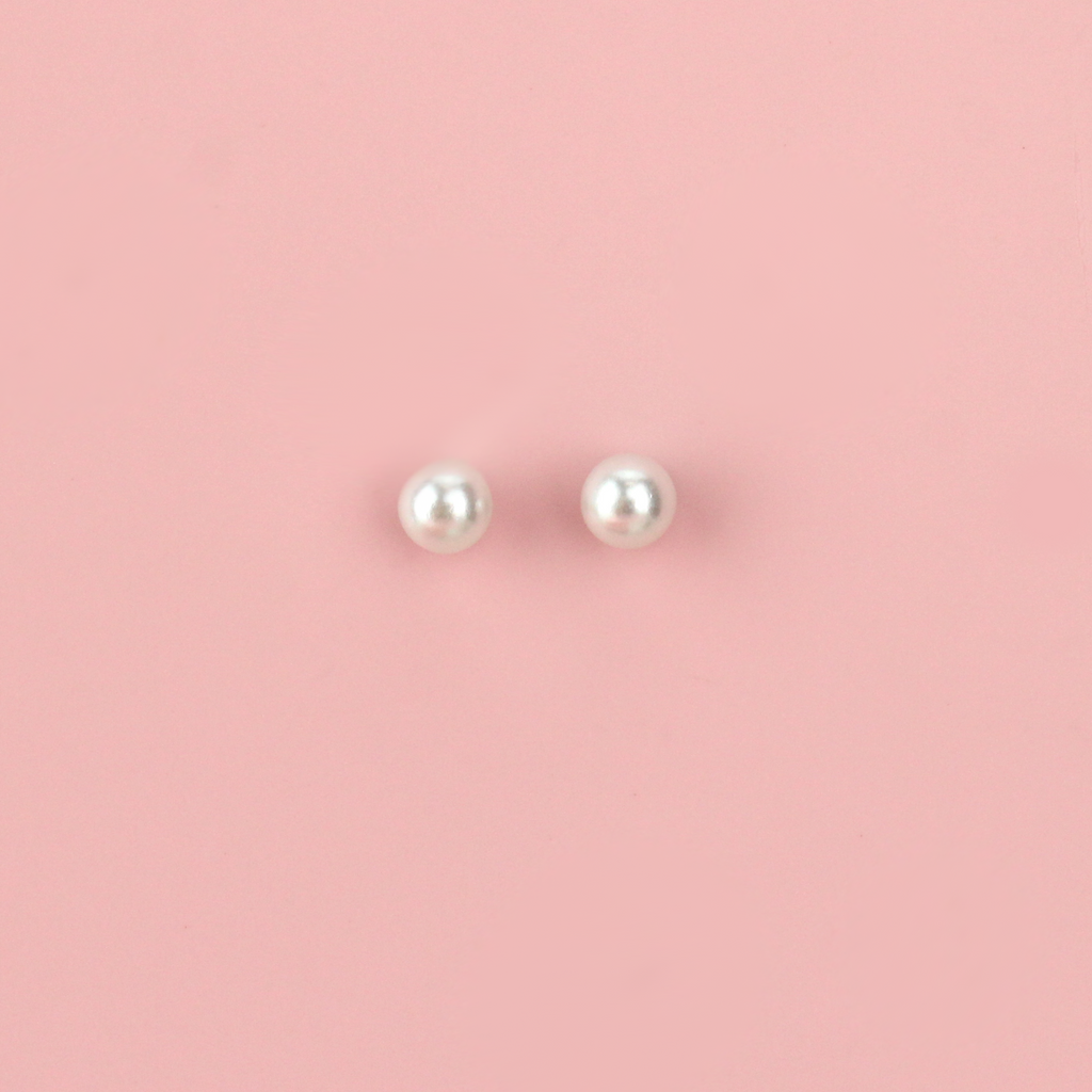 Stainless steel 4mm Pearl Stud Earrings