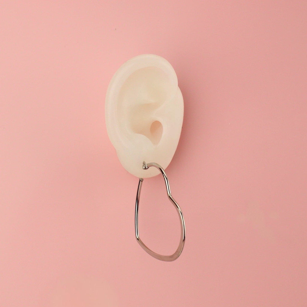 50mm Heart Hoops (Stainless Steel) - Sour Cherry