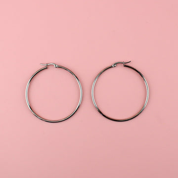 50mm Stainless Steel Hoop Earrings