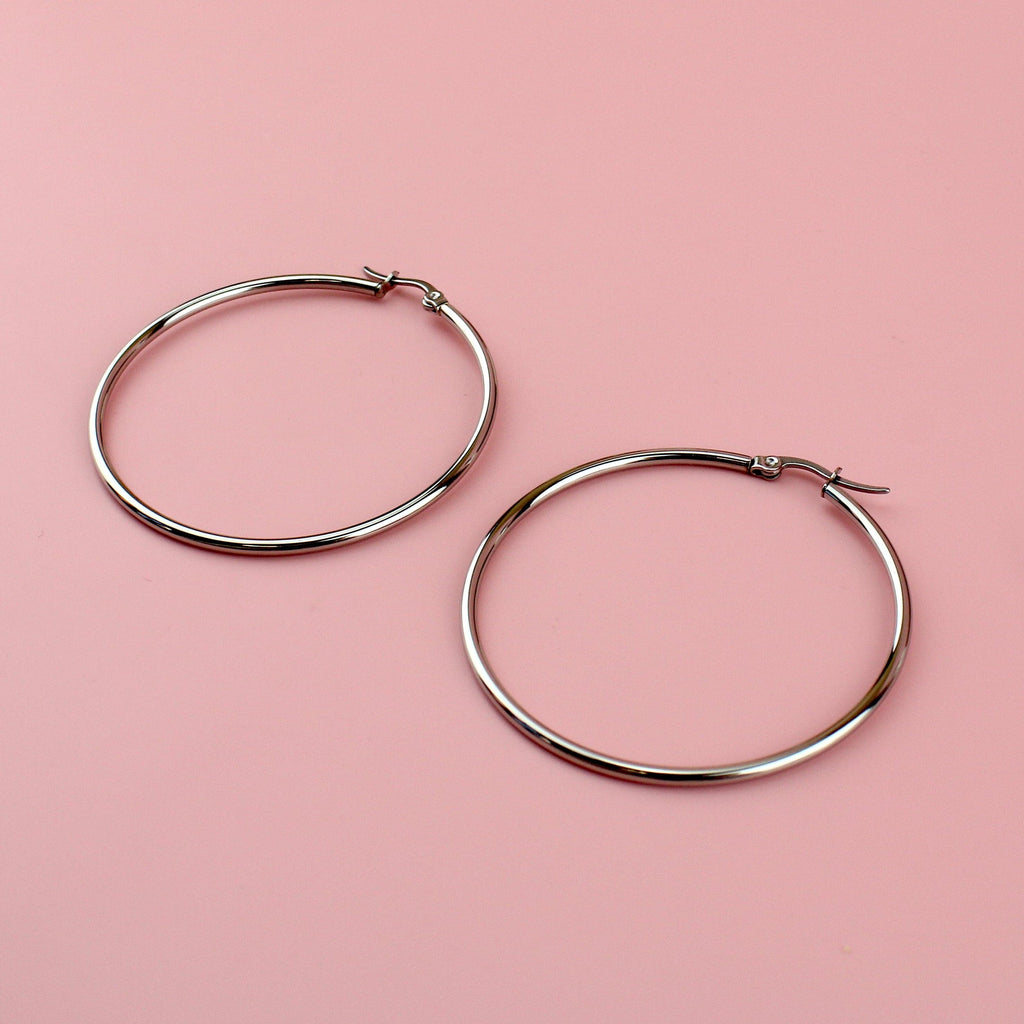 50mm Stainless Steel Hoop Earrings