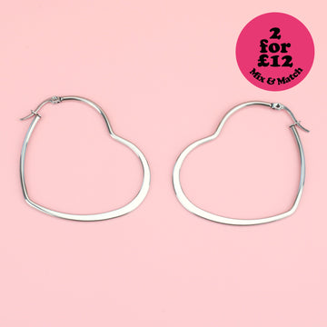 50mm Heart Hoops (Stainless Steel) - Sour Cherry