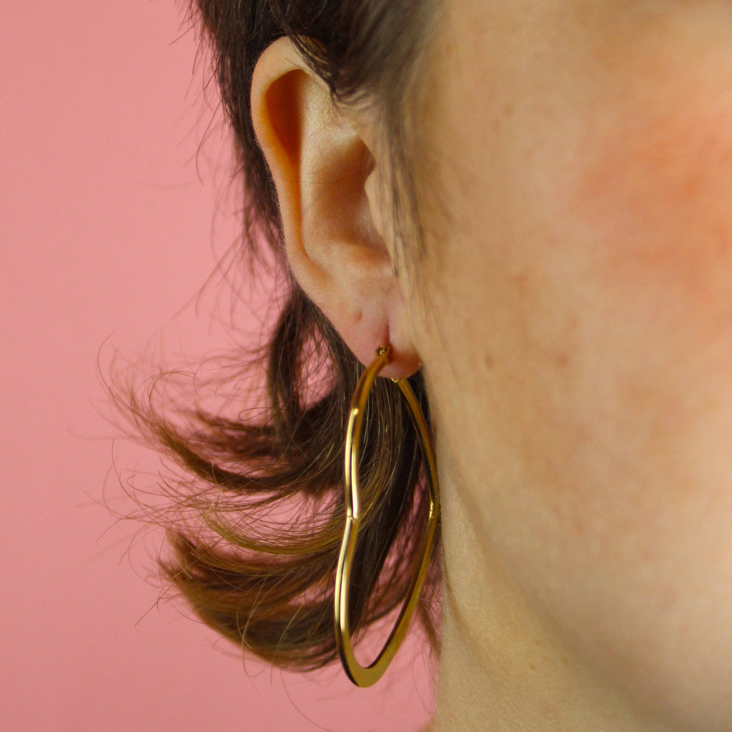 50mm Heart Hoop Earrings (Gold Plated) - Sour Cherry
