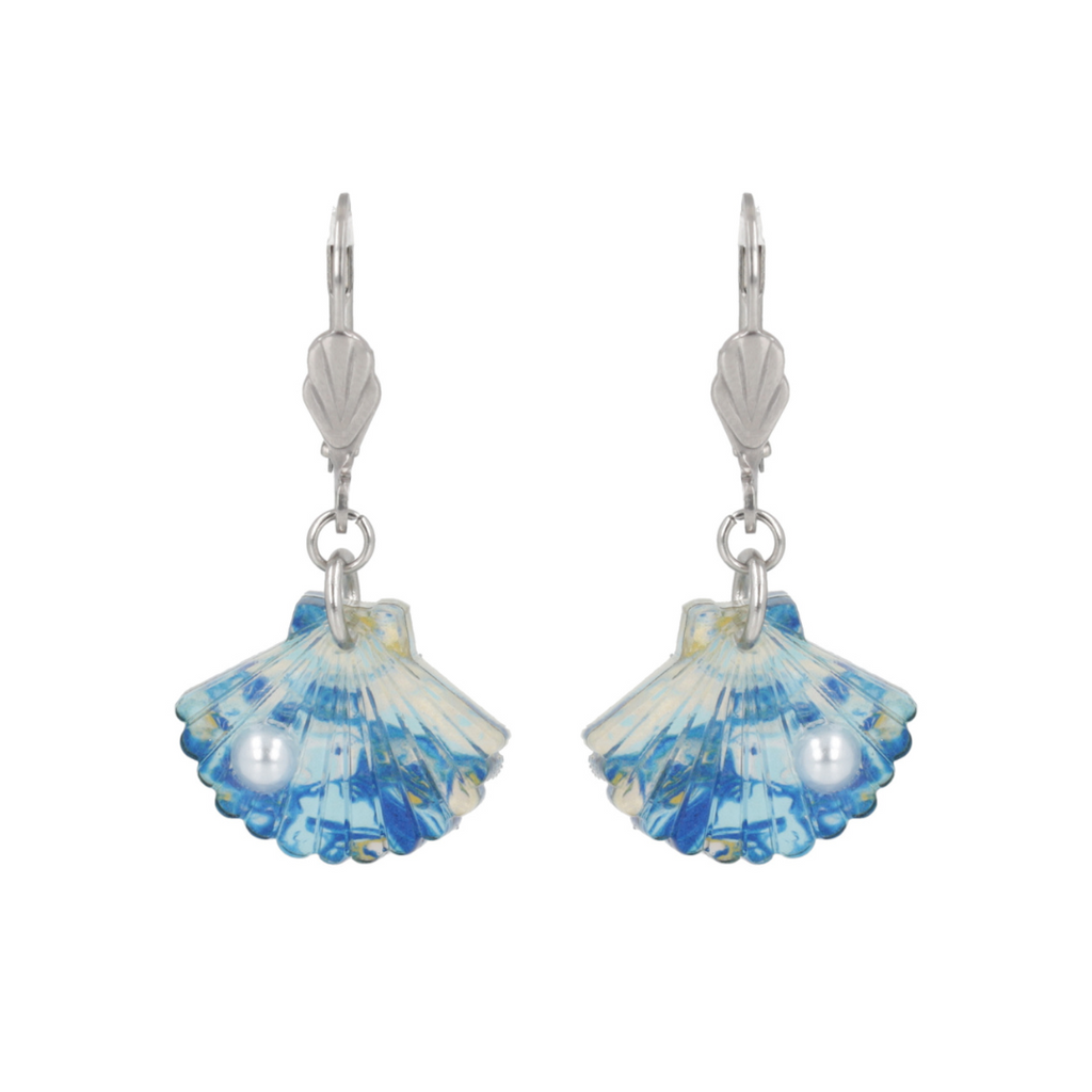 Hot Pearl Summer Earrings (Blue Abalone) - Sour Cherry