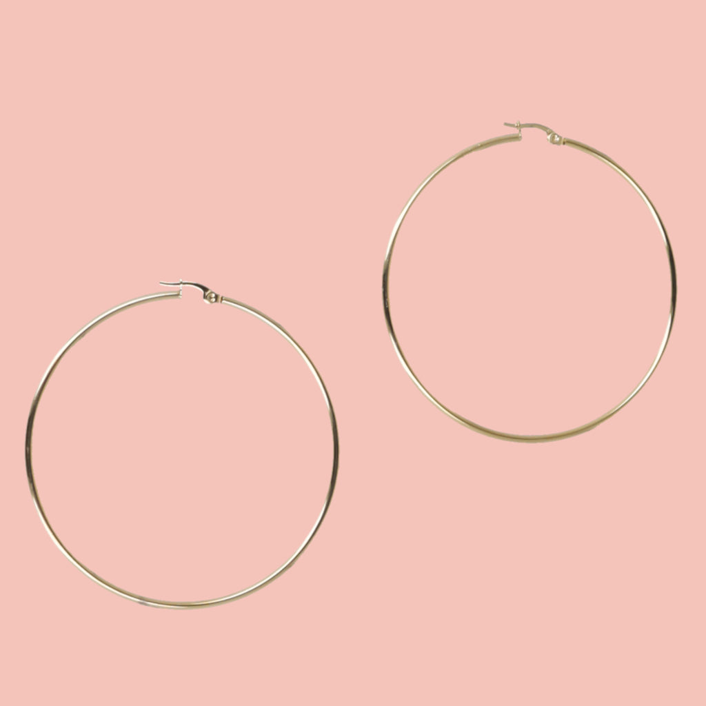 65mm Hoop Earrings (Gold Plated) - Sour Cherry