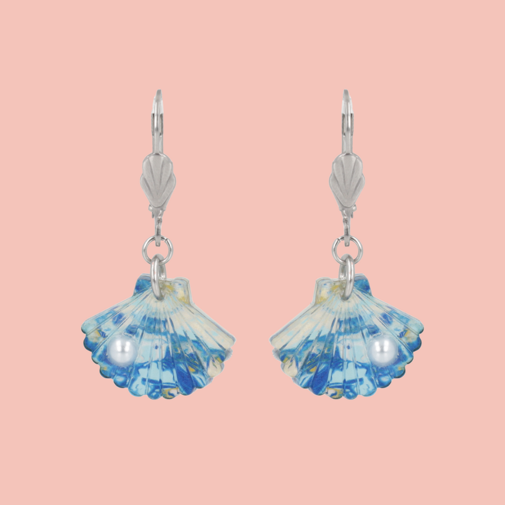 Hot Pearl Summer Earrings (Blue Abalone) - Sour Cherry